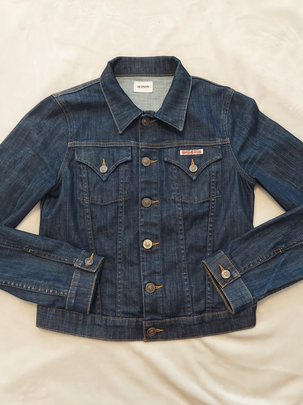 Hudson Jeans Women’s Dark Blue Denim Jacket Size Small - Picture 4 of 10
